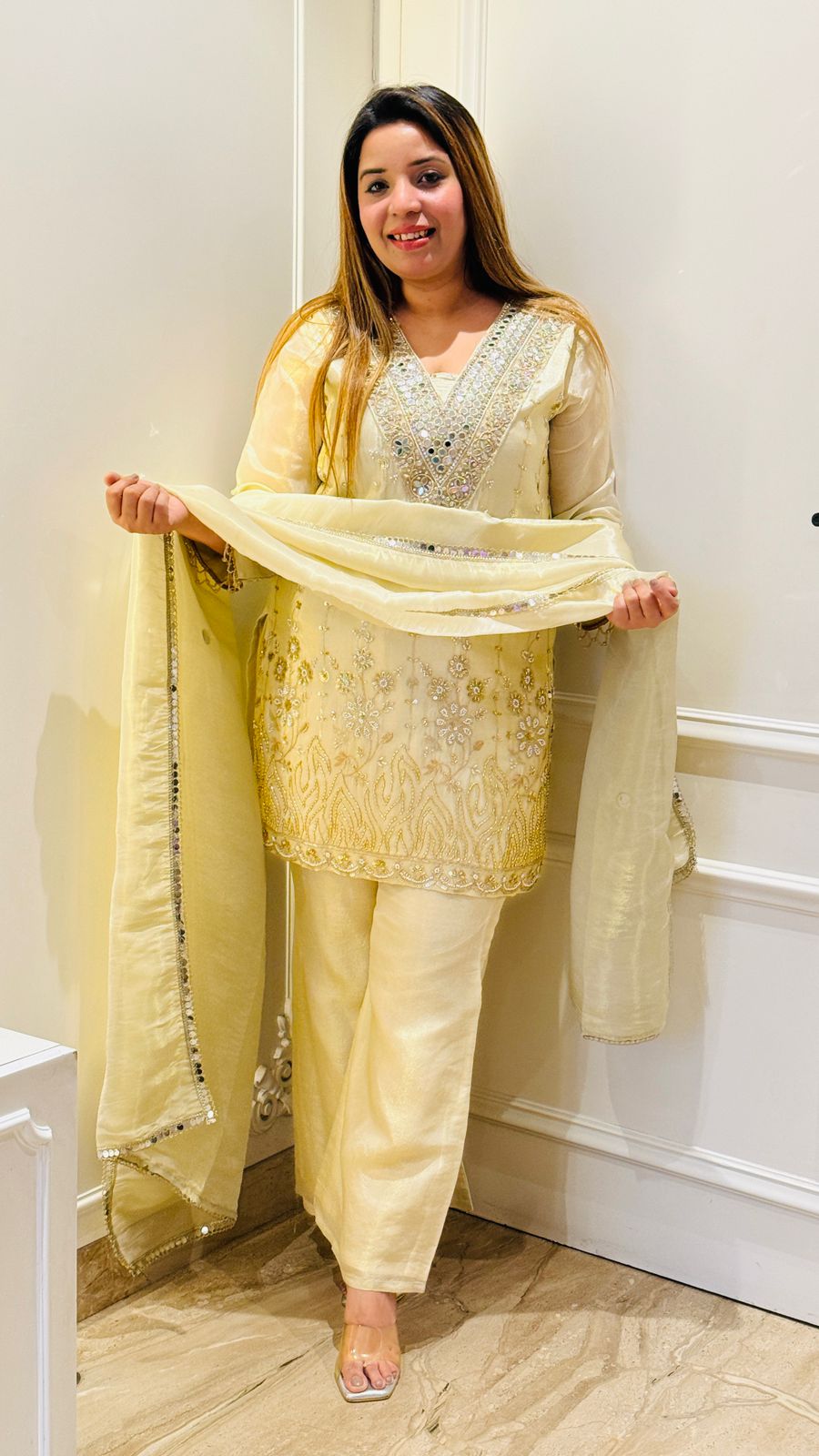 Zunaira Handwork Suit- Beige
